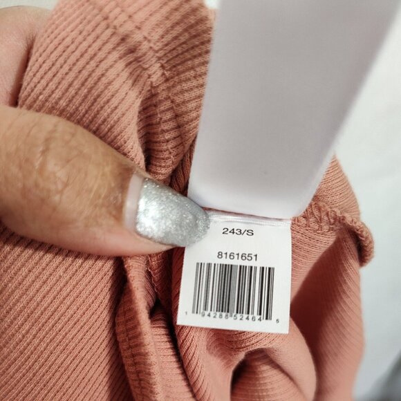 1. State Ribbed Tie Neckline Knit Top Women Size S Pink Long Sleeve NEW - Picture 7 of 7